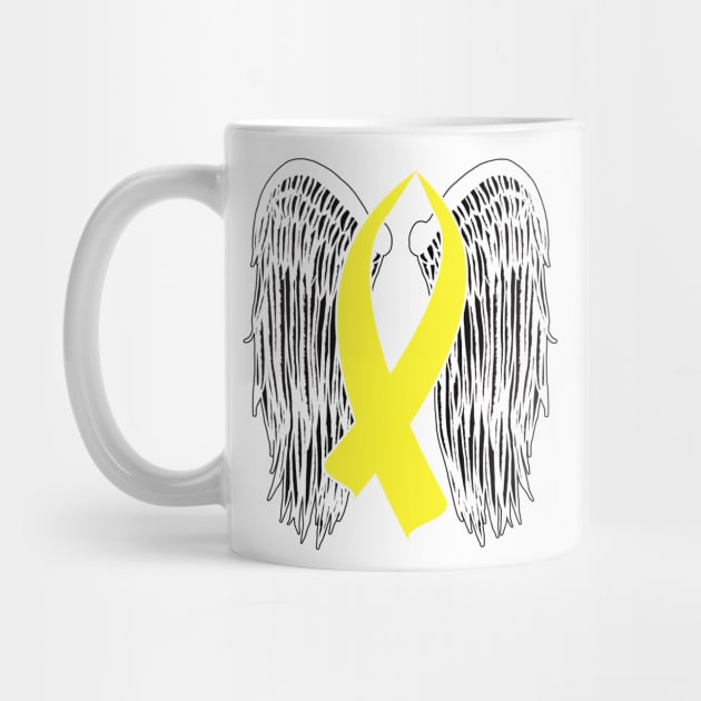 Winged Awareness Ribbon (Yellow) by BlakCircleGirl